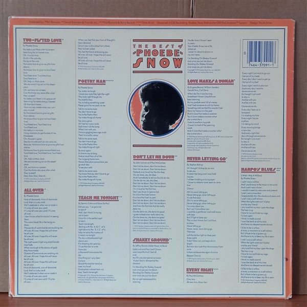 PHOEBE SNOW – THE BEST OF PHOEBE SNOW (1981) - LP 2. EL PLAK