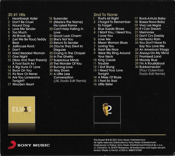 ELVIS PRESLEY – 30 #1 HITS / 2ND TO NONE (2013) - 2CD BOXSET AMBALAJINDA SIFIR
