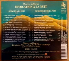 INVOCATION A LA NUIT /MUSICA NOTTURNA JORDI SAVALL (2008) 2CD + 132 PAGES BOOKLET ALIA VOX 2.EL