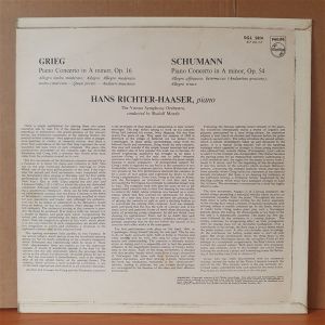 GRIEG: PIANO CONCERTO IN A MINOR OP.16 / SCHUMANN: PIANO CONCERTO IN A MINOR OP.54 / HANS RICHTER-HAASER, VIENNA SYMPHONY ORCHESTRA, RUDOLF MORALT (1965) - LP 2.EL PLAK