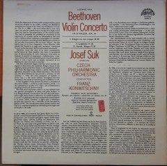 BEETHOVEN: VIOLIN CONCERTO, JOSEF SUK, CZECH PHILHARMONIC ORCHESTRA, FRANZ KONWITSCHNY - PLAK 2.EL