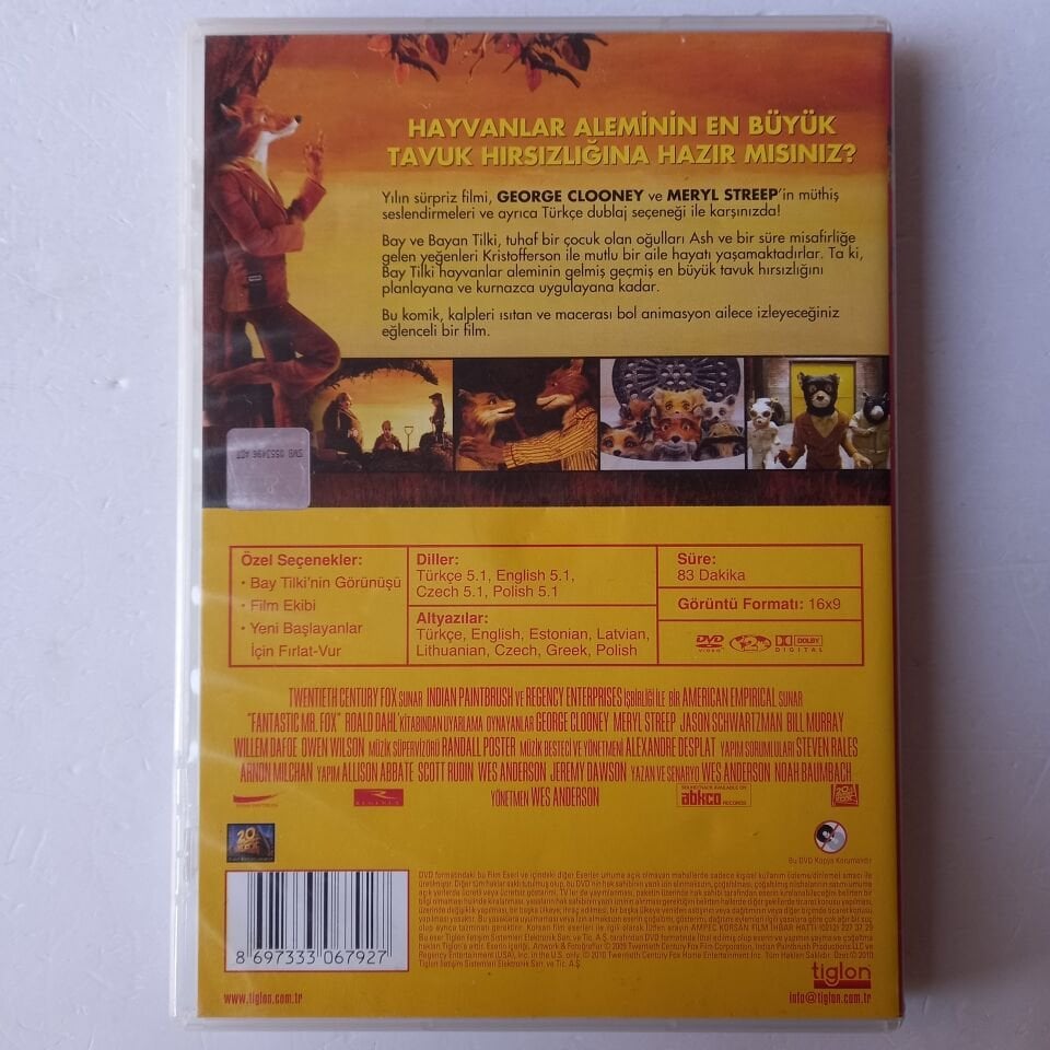 YAMAN TİLKİ / FANTASTIC MR.FOX - WES ANDERSON - DVD 2.EL