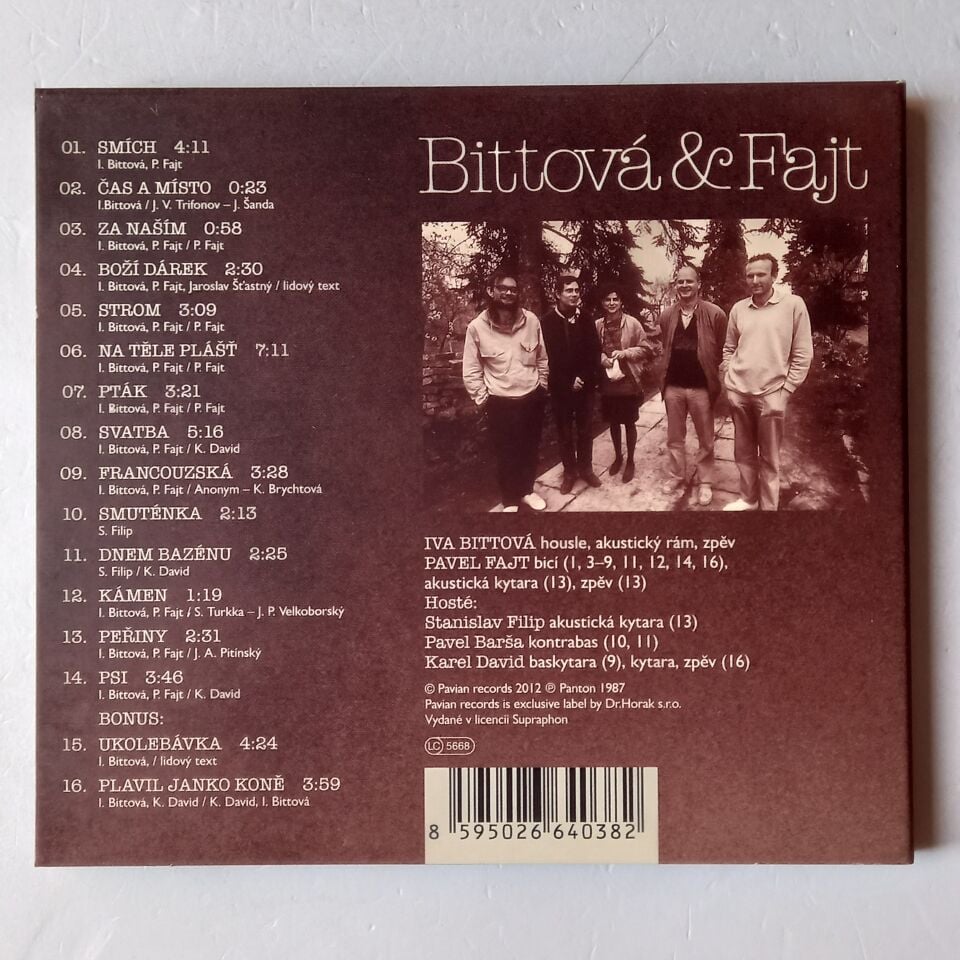 BITTOVA & FAJT – BITTOVA & FAJT (1988) - CD DIGIPAK 2013 REISSUE 2.EL