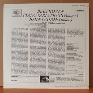 BEETHOVEN PIANO VARIATIONS VOL.1 / JOHN OGDON (1970) - LP 2.EL PLAK