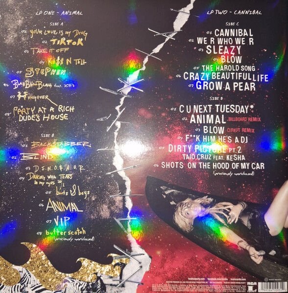 KESHA - ANIMAL + CANNIBAL(2010) - 2LP 2026 BLACK & WHITE TRANSLUCENT SPLATTER EDITION SIFIR PLAK