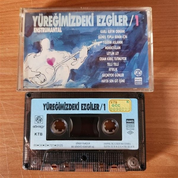 YÜREĞİMİZDEKİ EZGİLER 1 / ENSTRUMANTAL (1989) - KASET 2.EL