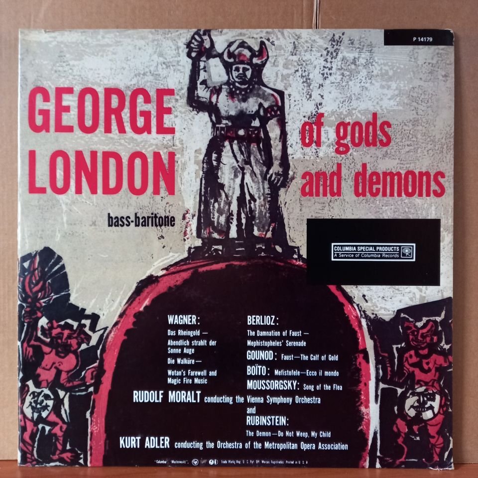 GEORGE LONDON – OF GODS AND DEMONS / WAGNER, BERLIOZ, GOUNOD, BOITO, MOUSSORGSKY / RUDOLF MORALT, VIENNA SYMPHONY ORCHESTRA, RUBINSTEIN, KURT ADLER, ORCHESTRA OF THE METROPOLITAN OPERA ASSOCIATION - LP 2.EL PLAK