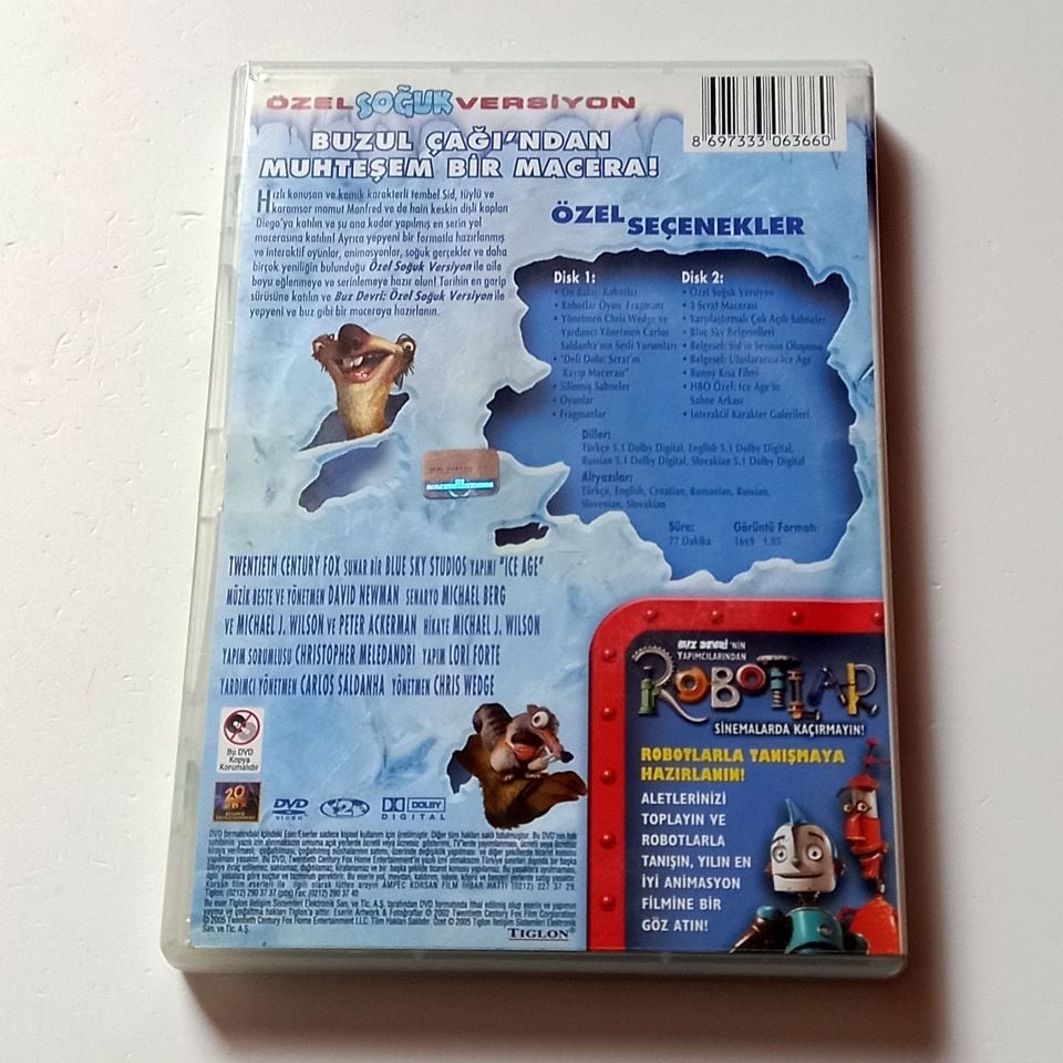 ICE AGE - BUZ DEVRİ ÖZEL SOĞUK VERSİYON - ANİMASYON - YÖN.: CHRIS WEDGE - 2 DVD ÖZEL SOĞUK VERSİYON 2.EL
