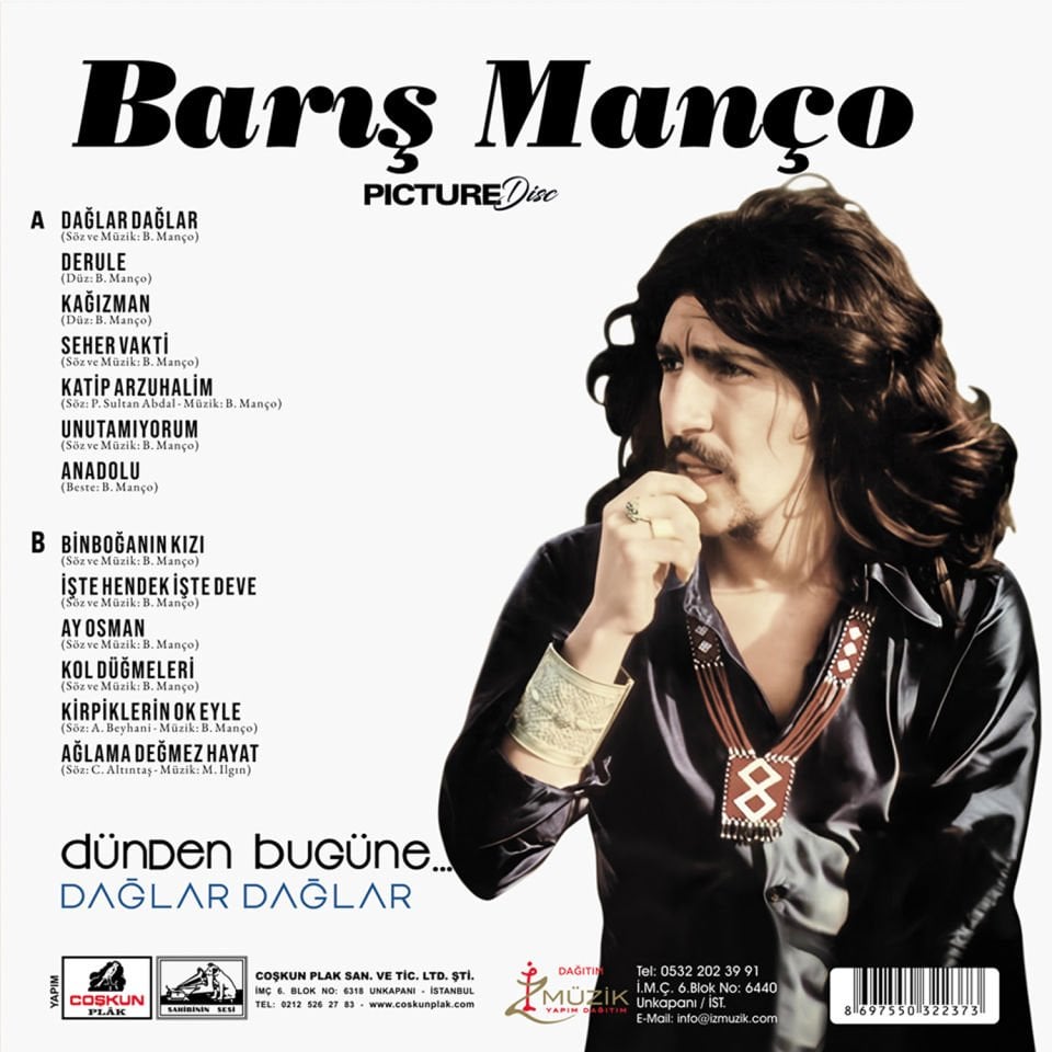 BARIŞ MANÇO - DÜNDEN BUGÜNE PICTURE DISC - LP COMPILATION 2025 DAĞLAR DAĞLAR , KOL DÜĞMELERİ , İŞTE HENDEK İŞTE DEVE ... SIFIR PLAK