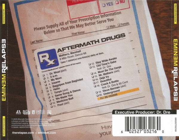 EMINEM – RELAPSE (2009) - CD REISSUE JEWEL CASE AMBALAJINDA SIFIR