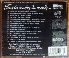 DÜNYANIN TÜM SABAHLARI / TOUS LES MATINS DU MONDE - SOUNDTRACK / JORDI SAVALL (1991) - CD 2.EL