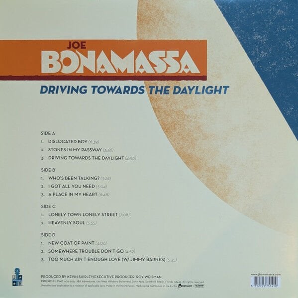 JOE BONAMASSA - DRIVING TOWARDS THE DAYLIGHT (2012) - 2xLP 180GR 2026 RED COLOURED EDITION SIFIR PLAK