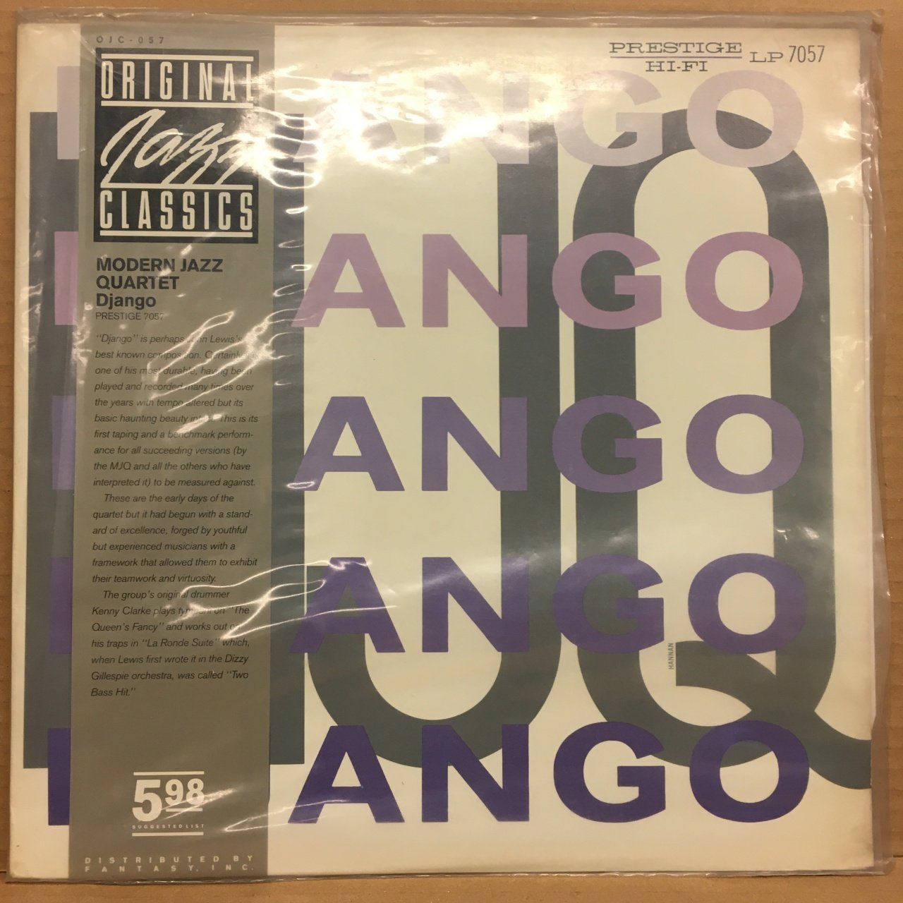 MODERN JAZZ QUARTET - DJANGO 2.EL PLAK