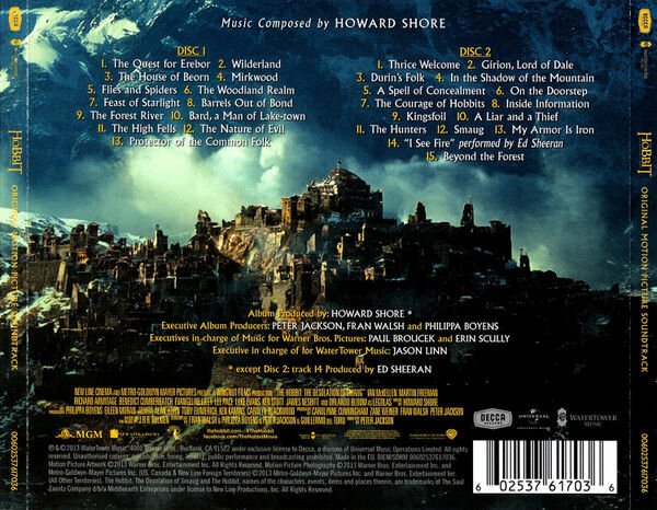 THE HOBBIT:  THE DESOLATION OF SMAUG / ORIGINAL MOTION PICTURE SOUNDTRACK - HOWARD SHORE (2013) - 2CD AMBALAJINDA SIFIR