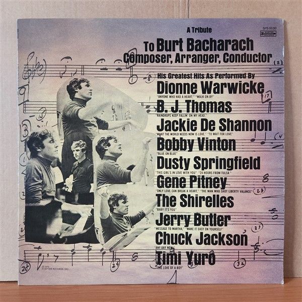 A TRIBUTE TO BURT BACHARACH COMPOSER, ARRANGER, CONDUCTOR / DIONNE WARWICKE, BOBBY VINTON, DUSTY SPRINGFIELD, GENE PITNEY, JERRY BUTLER, TIMI YURO (1972) - LP 2.EL PLAK