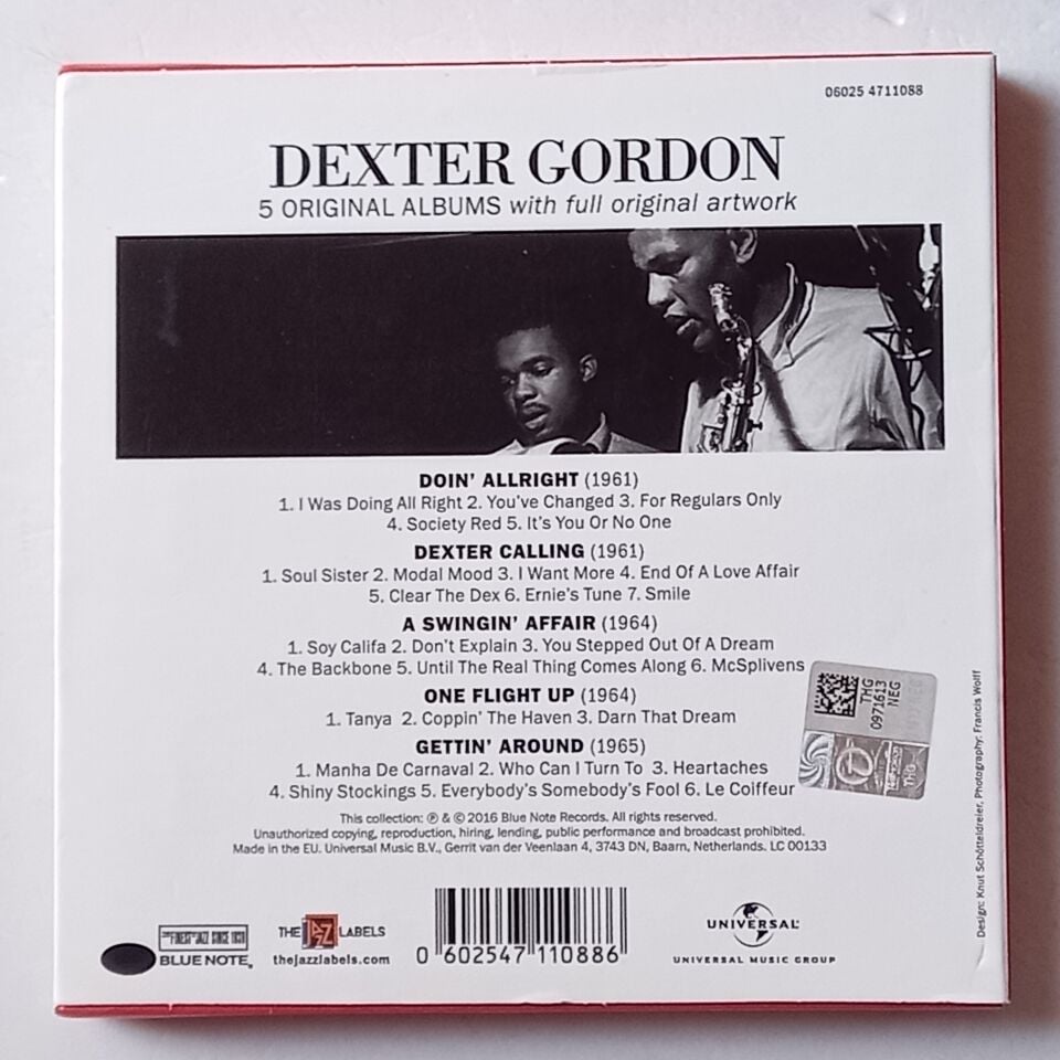 DEXTER GORDON – 5 ORIGINAL ALBUMS (2002) - 5CD 2.EL