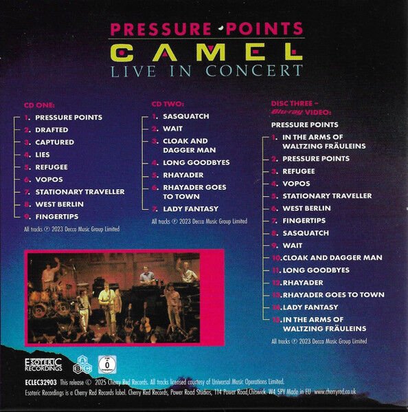 CAMEL – PRESSURE POINTS / LIVE IN CONCERT (2025) - 2CD+BLU-RAY REMASTERED REISSUE BOXSET AMBALAJINDA SIFIR