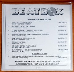 BEATBOX SHOW 00/10 - MAY 26, 2000 / SONIQUE, BOB MARLEY, LYNDEN DAVID HALL, SATOSHI TOMIEE, COCO LEE (2000) - CD PROMO 2.EL