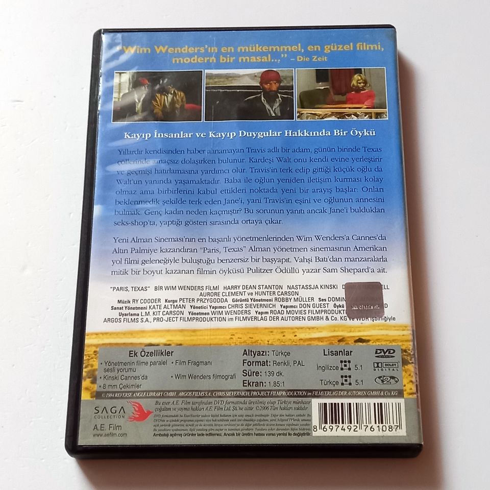 PARIS, TEXAS - NASTASSJA KINSKI, HARRY DEAN STANTON, YÖN.: WIM WENDERS - DVD 2.EL