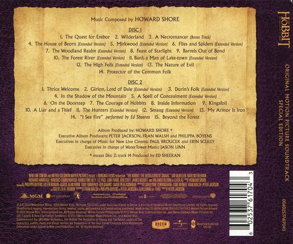 THE HOBBIT: THE DESOLATION OF SMAUG / ORIGINAL MOTION PICTURE SOUNDTRACK / SPECIAL EDITION - HOWARD SHORE (2013) - 2CD DIGISLEEVE AMBALAJINDA SIFIR