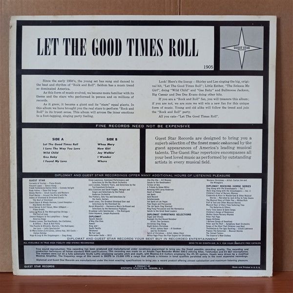 LET THE GOOD TIMES ROLL / SHIRLEY AND LEE, LITTLE ESTHER, BULL MOOSE JACKSON, BIG CEASAR, DEE DEE EVANS - LP 2.EL PLAK