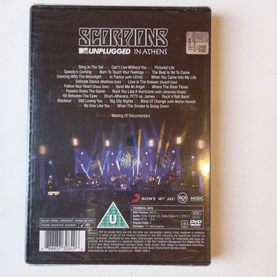 SCORPIONS - MTV UNPLUGGED - IN ATHENS - DVD AMBALAJINDA SIFIR