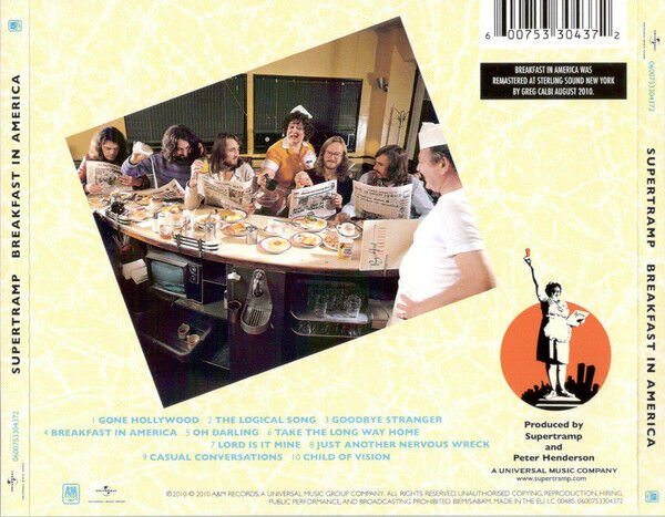 SUPERTRAMP – BREAKFAST IN AMERICA (1979) - CD REMASTERED 2010 REISSUE JEWEL CASE AMBALAJINDA SIFIR