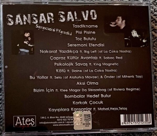 SANSAR SALVO – SEREMONİ EFENDİSİ (2009) - CD JEWEL CASE AMBALAJINDA SIFIR
