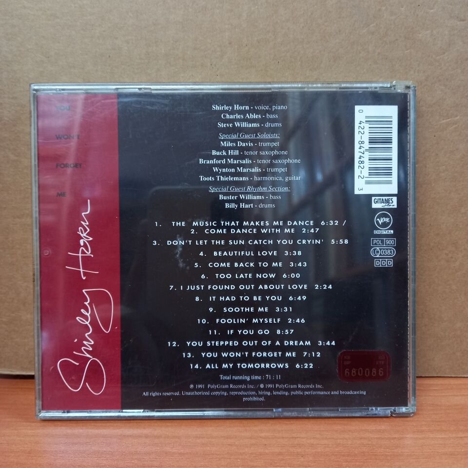 SHIRLEY HORN - YOU WON'T FORGET ME (1991) - CD 2. EL