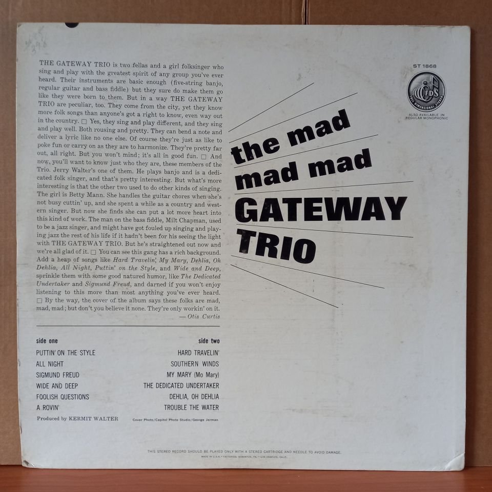 THE GATEWAY TRIO – THE MAD, MAD, MAD (1963) - LP 2.EL PLAK