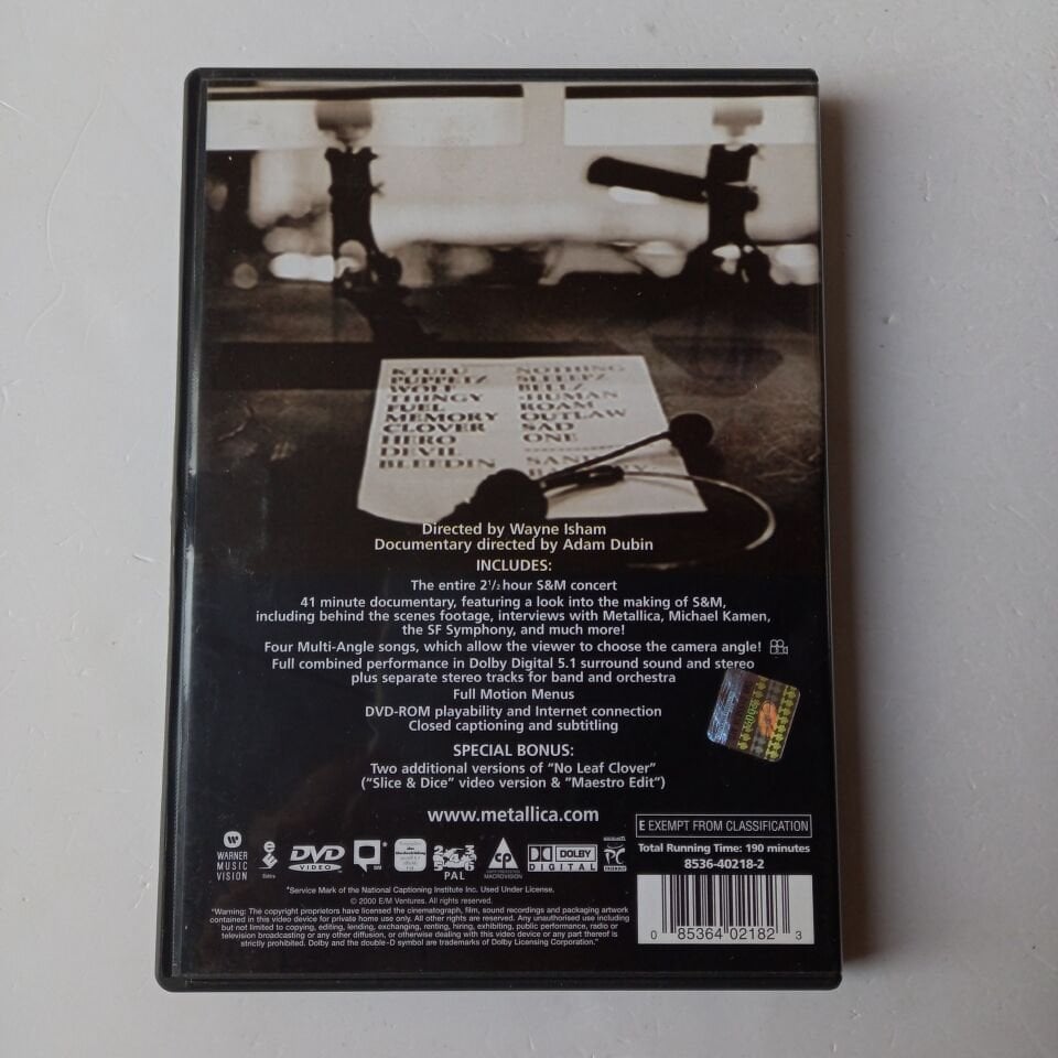 METALLICA WITH MICHAEL KAMEN CONDUCTING THE SAN FRANCISCO SYMPHONY ORCHESTRA - 2DVD 2.EL