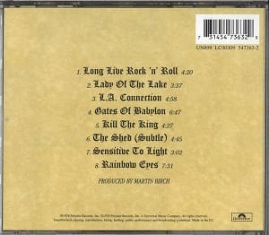 RAINBOW – LONG LIVE ROCK 'N' ROLL (1978) - CD REMASTERED AMBALAJINDA SIFIR