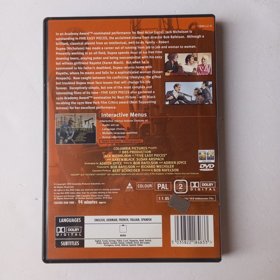FIVE EASY PIECES - JACK NICHOLSON - DVD 2.EL