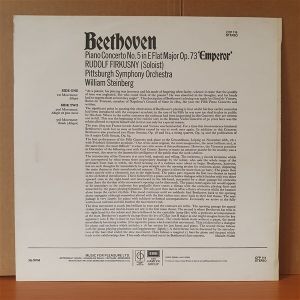BEETHOVEN: PIANO CONCERTO NO.5 ''EMPEROR'' / RUDOLF FIRKUSNY, PITTSBURGH SYMPHONY ORCHESTRA, WILLIAM STEINBERG (1970) - LP 2.EL PLAK