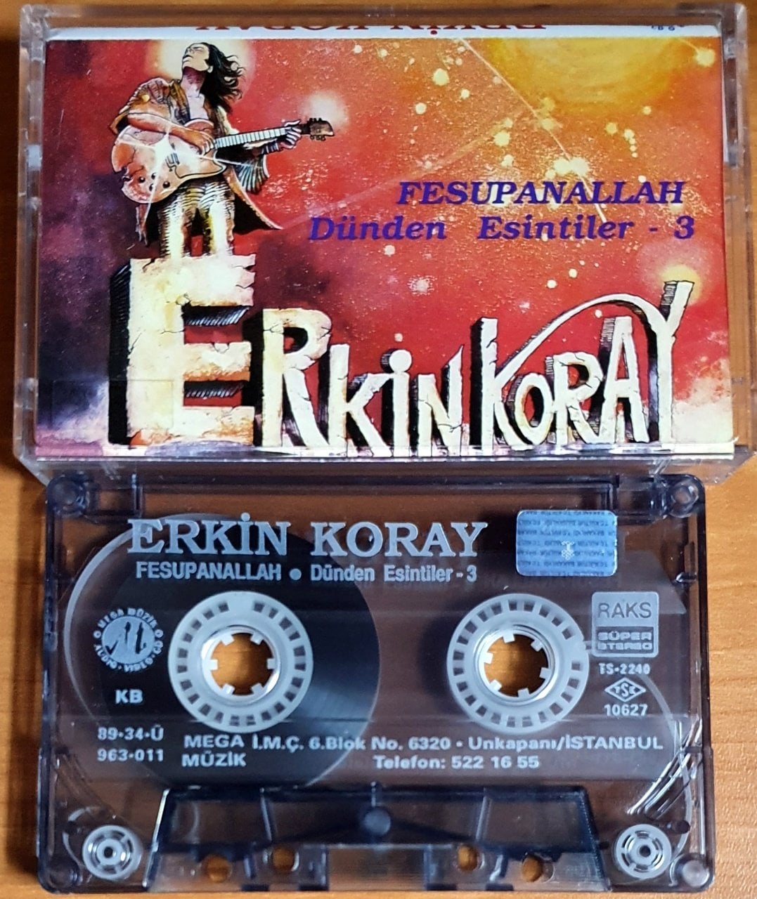 ERKİN KORAY - FESUPANALLAH / DÜNDEN ESİNTİLER 3 - KASET MEGA MÜZİK 2.EL