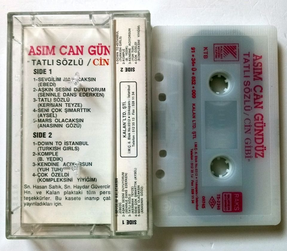 ASIM CAN GÜNDÜZ – ANASININ GÖZÜ / CİN GİBİ / B-KU YEDİK (1991) - KASET 2.EL
