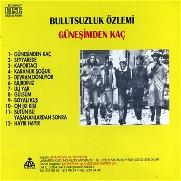 BULUTSUZLUK ÖZLEMİ - GÜNEŞİMDEN KAÇ (1998) - CD JEWEL CASE / AMBALAJINDA SIFIR