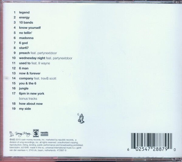 DRAKE – IF YOURE READING THIS ITS TOO LATE (2015) - CD JEWEL CASE AMBALAJINDA SIFIR