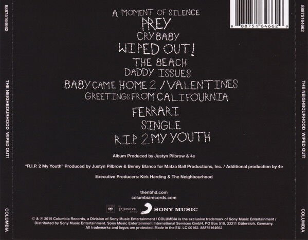 THE NEIGHBOURHOOD – WIPED OUT! (2015) - CD JEWEL CASE AMBALAJINDA SIFIR