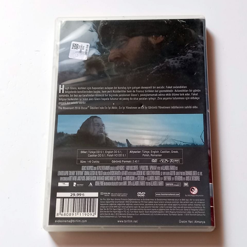 DİRİLİŞ - THE REVENANT - LEONARDO DICAPRIO, TOM HARDY, YÖN.: ALEJANDRO G. INARRITU - DVD 2.EL