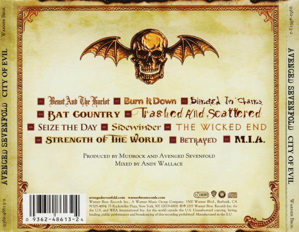 AVENGED SEVENFOLD – CITY OF EVIL (2005) - CD JEWEL CASE AMBALAJINDA SIFIR