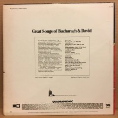 GREAT SONGS OF BACHARACH & DAVID LETTERMEN PEGGY LEE MATT MONRO .. 2.EL PLAK