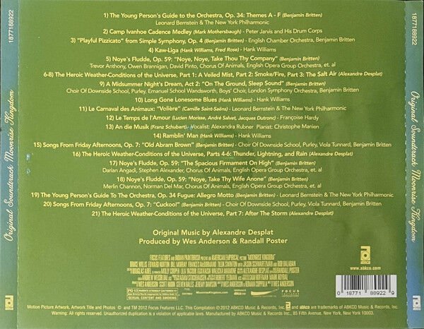 MOONRISE KINGDOM / ORIGINAL SOUNDTRACK (2012) - CD AMBALAJINDA SIFIR