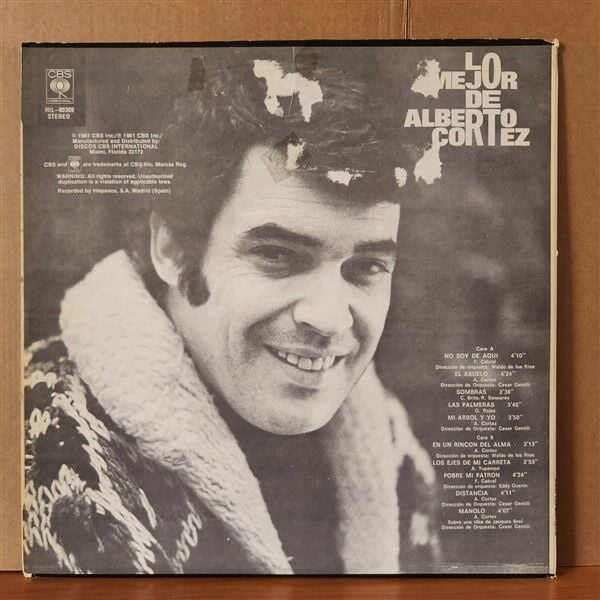 ALBERTO CORTEZ – LO MEJOR DE ALBERTO CORTEZ (1981) - LP 2.EL PLAK