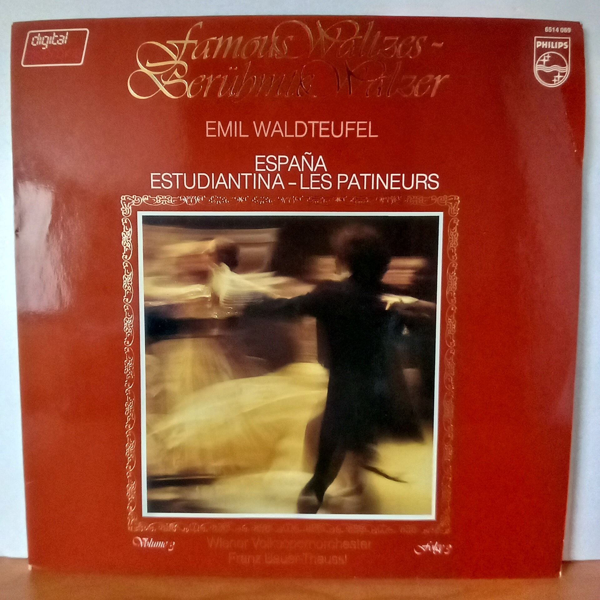 FAMOUS WALTZES - BERÜHMTE WALZER / EMIL WALDTEUFEL, WIENER VOLKSOPERNORCHESTER, FRANZ BAUER-THEUSSL (1981) - LP 2.EL PLAK