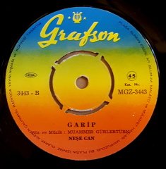 NEŞECAN - GEL ÜZME BENİ / GARİP - 7'' 45 DEVİR KAPAKLI GRAFSON 2.EL PLAK