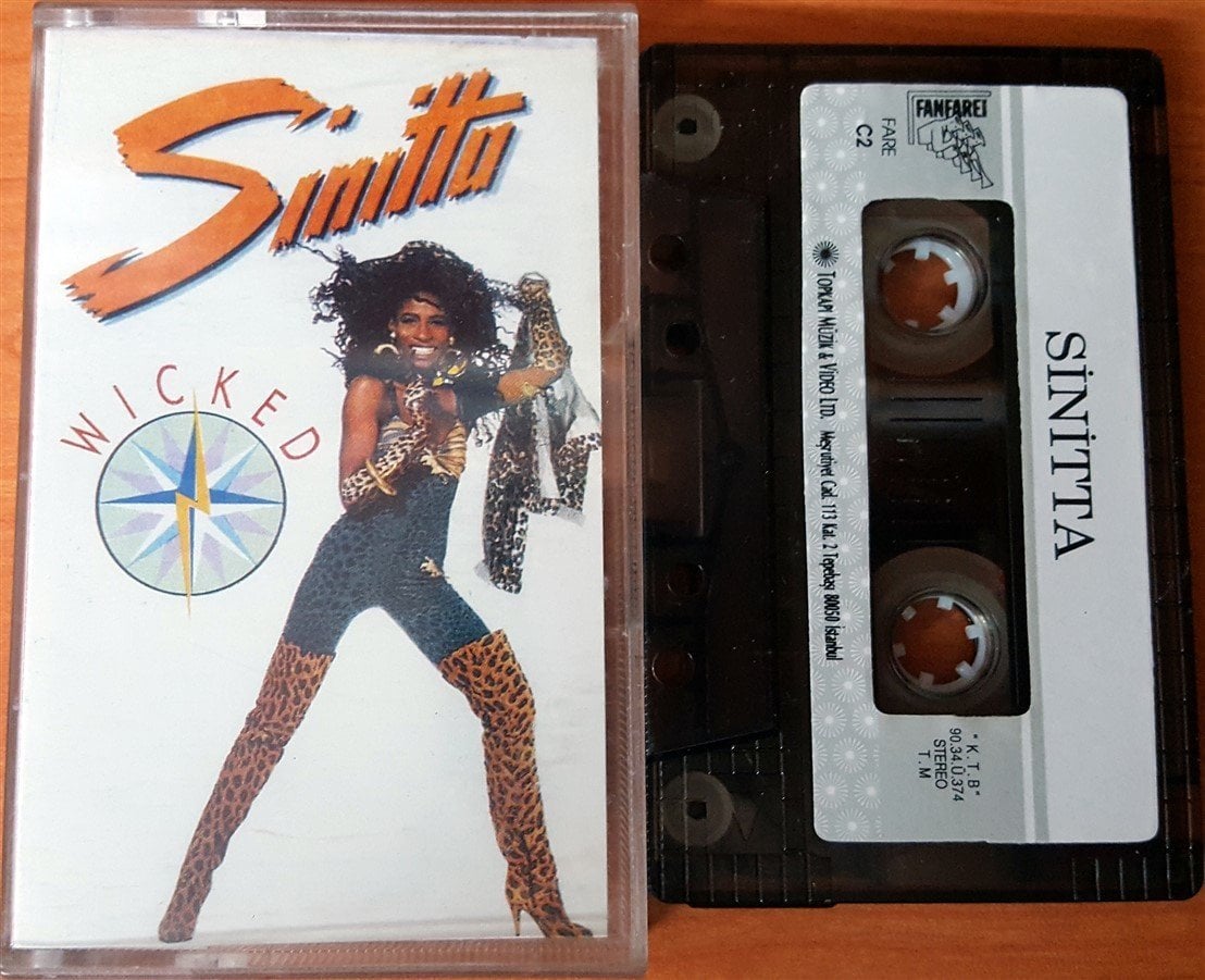 SINITTA - WICKED (1990) TOPKAPI CASSETTE MADE IN TURKEY ''USED'' PAPER LABEL