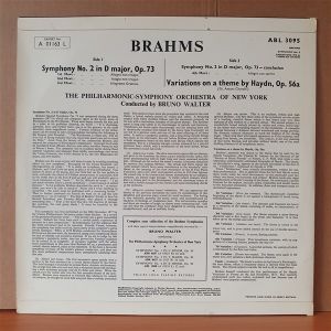 BRAHMS: SYMPHONY NO.2 IN D MAJOR OP.73 / HAYDN: VARIATIONS ON A THEME OP.56A / BRUNO WALTER, THE PHILHARMONIC-SYMPHONY ORCHESTRA OF NEW YORK - LP 2.EL PLAK