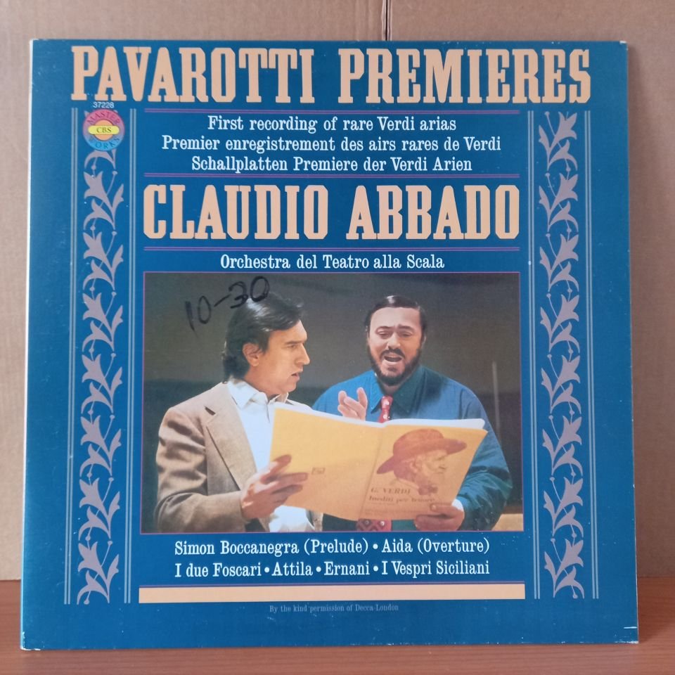 PAVAROTTI PREMIERES / FIRST RECORDING OF RARE VERDI ARIAS / CLAUDIO ABBADO, ORCHESTRA DEL TEATRO ALLA SCALA (1980) - LP 2.EL PLAK