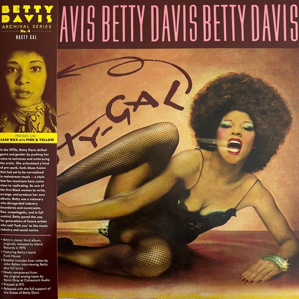 BETTY DAVIS - NASTY GAL (1975) - LP SOUL FUNK 2024 Clear with Pink & Yellow Splatter COLOURED EDITION SIFIR PLAK